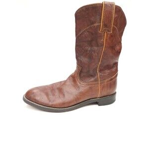 Justin Boots Mens Marbled Chestnut Brown Roper Western Boots 3163 Size 8 D